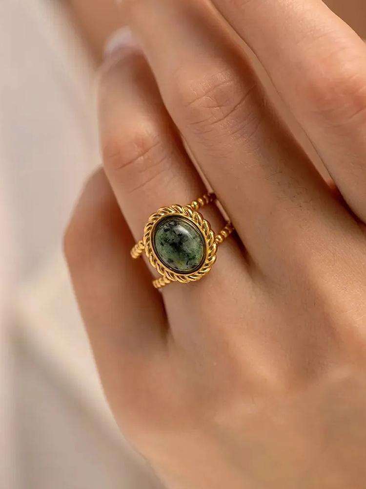 Rijnette Afrikaanse Turquoise Edelsteen Ring Goud